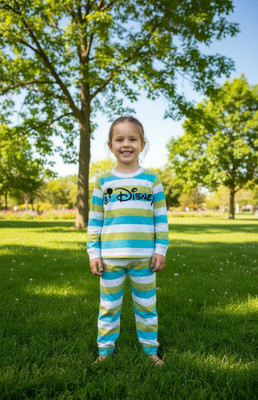 Cord Set NightWear NexBuy Boys & Girls Disney Princess Casual T-shirt Pyjama(Multi Color)