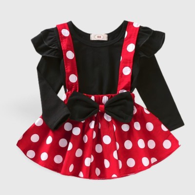 Fabmytra Baby Girls Party(Festive) Top Skirt, T-shirt, Bow Tie(Red)