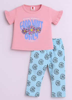 KidsCute Baby Girls Casual Top Capri(Pink)