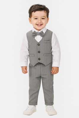 dev enterprise Baby Boys Party(Festive) Shirt Trouser(Grey)