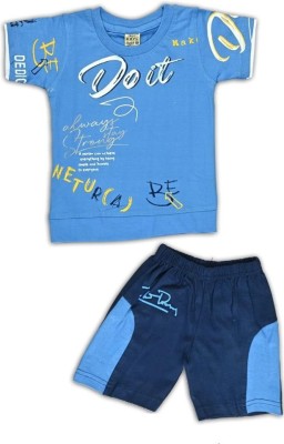 Kirshi Baby Boys Casual T-shirt Shorts(Blue)