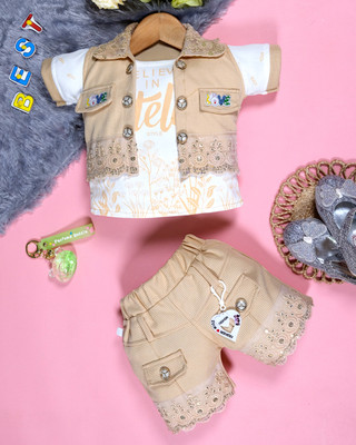 Litikit Fashion Baby Girls Party(Festive) Top Pant(Tasar)
