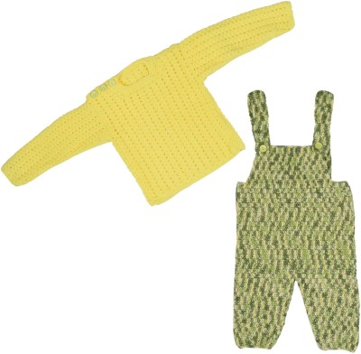 Mother Warmth Baby Boys & Baby Girls Party(Festive) Bib Sweater(YELOW)