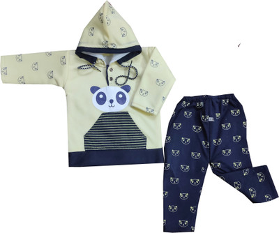 Siddhi Enterprises Baby Boys & Baby Girls Party(Festive) T-shirt Pyjama(CREAM)