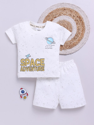 YK X Tinyo Boys & Girls Casual Top Shorts(Off White)