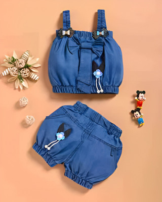 VBOK Baby Girls Party(Festive) Top Shorts(blue)