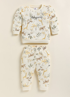 Annie Girls Casual Top Pant(Off-white)
