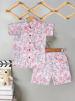 HETSHRI FASHION Baby Boys & Baby Girls Party(Festive) Shirt Shorts(MULTI COLOUR)