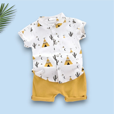 FashionFlicks Baby Boys & Baby Girls Casual Shirt Shorts(CLASSIC_YELLOW)