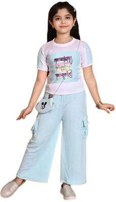 JIYAN FASHION WORLD Girls Mickey Party(Festive) Capri Top(blue)