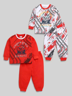 Mars Infiniti Boys & Girls Casual T-shirt Pant(Red)