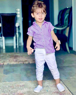 Bajuds Baby Boys Party(Festive) Shirt Trouser(PURPLE)