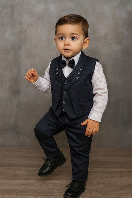 Elite Trend Traders Boys Party(Festive) Waistcoat Waistcoat(JACQURRT-BLUE+)