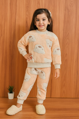 JhilikGarments Baby Girls Mickey Casual Top Pant(Peach)