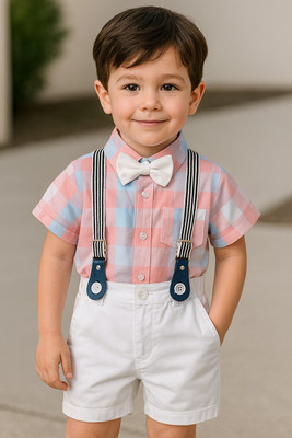 EZIKIDS Baby Boys & Baby Girls Party(Festive) Shirt Shorts(PEACH)