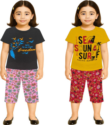 NK TRENDZ Girls Casual Pyjama Capri(Multicolor_5)