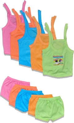 HUXX Baby Boys & Baby Girls Casual Vest Shorts(Multicolour)