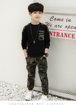 Mr. Brand Boys Casual T-shirt Pant(Black Army)