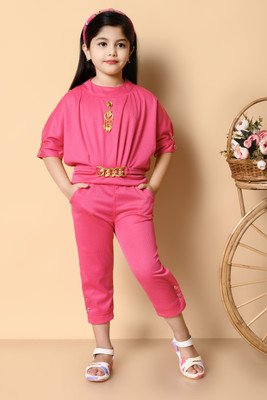 Z NEW KOLPONA FASHION Girls Party(Festive) Top Pant(Pink)