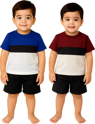 SEGRO Baby Boys & Baby Girls Casual T-shirt Shorts(ROYAL, MEHROON)