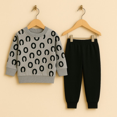 FASTCRY Boys & Girls Casual Sweatshirt Pant(Grey)