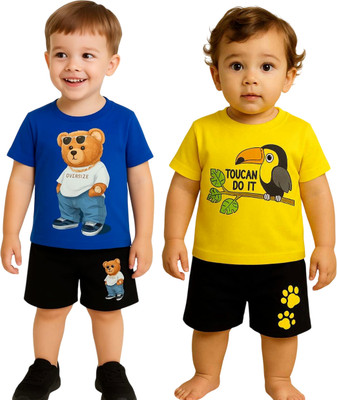 SEGRO Baby Boys & Baby Girls Casual T-shirt Shorts(ROYAL, GOLD)