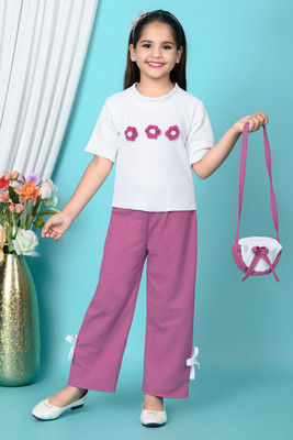 Dipa Textile Girls Party(Festive) Top Pant(Pink)