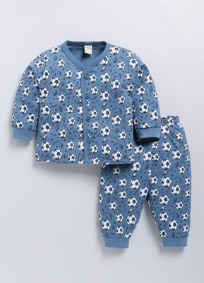 GIGGLY FOX Baby Boys & Baby Girls Casual Top Pant(Dark Grey)