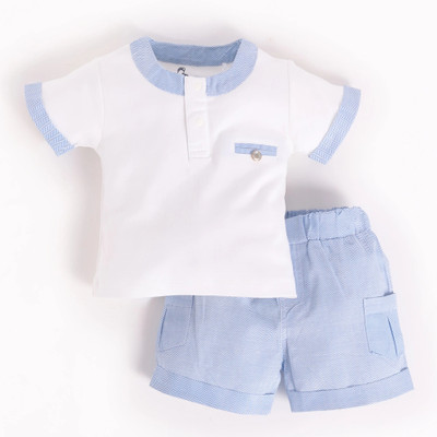 BabyGo Baby Boys Casual T-shirt Shorts(SKY)