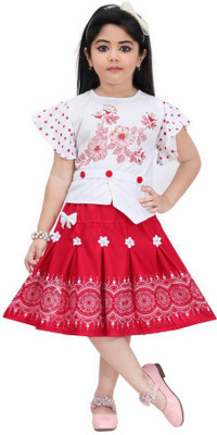 MILILIAM Girls Casual Top Skirt(WHITE)