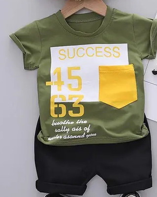 SRP COLLECTION Baby Boys & Baby Girls Casual T-shirt Shorts(MEHENDI BLACK)