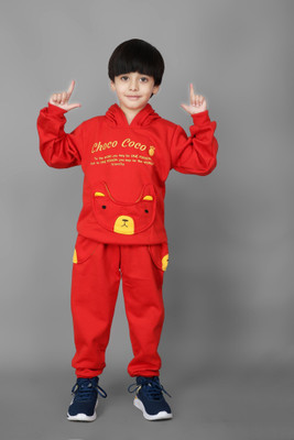 Ameeha Baby Boys Casual Sweatshirt Track Pants(red)