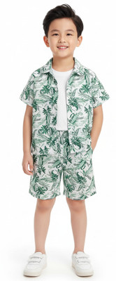 mitari Baby Boys Party(Festive) Shirt Shirt, Shorts(Light Green, White)