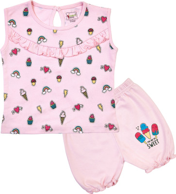 Baby's Pride Baby Girls Casual Top Pant(Pink)