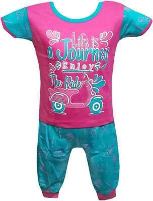 MRBB Baby Girls Sponge Bob Casual T-shirt Track Pants(PINK)