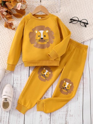 ARDYN Baby Boys & Baby Girls Casual T-shirt Track Pants(Yellow)