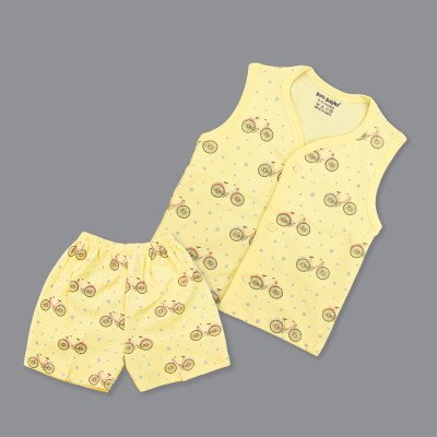 Born Babies Baby Boys & Baby Girls Casual Top Shorts(Yellow)