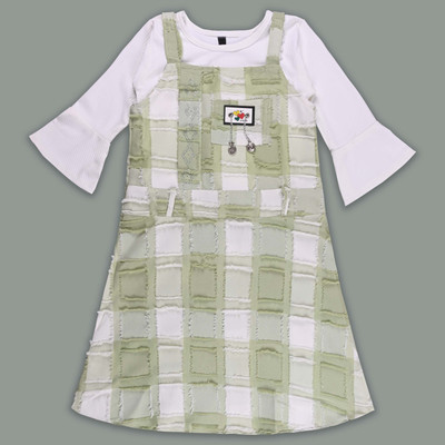 Silver Kraft Girls Casual Top Dungaree(Light Green)