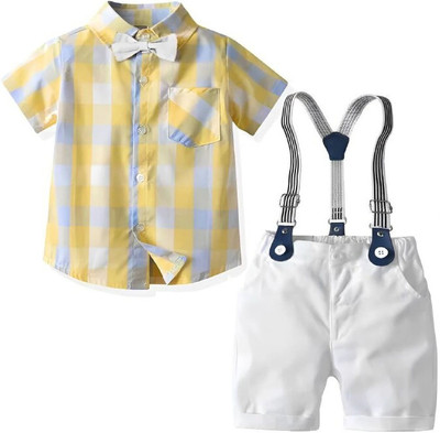 HouseOfCommon Baby Boys Party(Festive) Shirt Shorts(YELLOW)