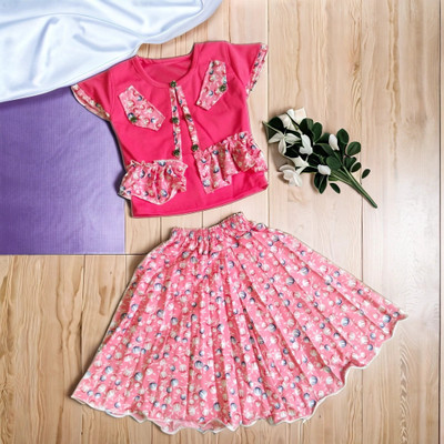 KIDDRESS Baby Girls Party(Festive) Top Skirt(RED)