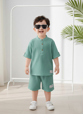 Pheraava Baby Boys Casual Shirt Shorts(FIROJI)