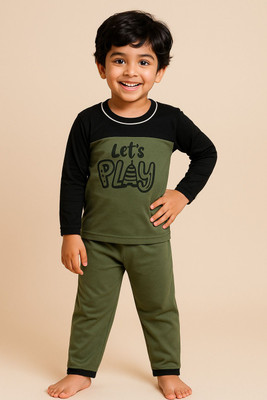 VACKY Boys & Girls Casual T-shirt Pant(Hunter Green)