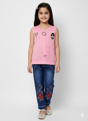 Girijesh Singh Girls Casual Top Jeans(Pink)