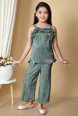 INGEEL CREATION Girls Party(Festive) Top Pyjama(Green)
