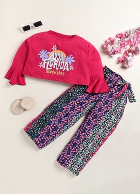 Lazy Shark Girls Casual Top Pant(Red)