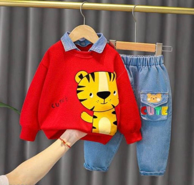 Aazeen fashion Baby Boys & Baby Girls Casual Sweatshirt Track Pants(RED)