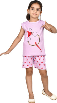 new gen Baby Girls Casual T-shirt Shorts(PINK)