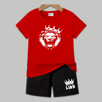 MGRS Baby Boys & Baby Girls Casual T-shirt Shorts(RED)
