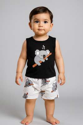 OUTFITforkids Boys & Girls Casual Vest Shorts(Black)
