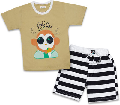 Joy Kids Baby Boys Casual T-shirt Pant(Khaki)